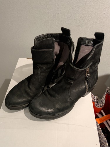 Miz Moos Black Leather Ankle Boots Size 9 (EU 39) - Picture 2 of 9