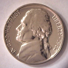 1962 5C Proof Jefferson Nickel **Free Shipping**