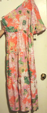Zebra Girl New Off Shoulder Dress Pink Floral Large Side Zip Maxi