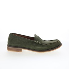 Pajar Wayne 51885 Mens Green Suede Slip On Loafers Slip Ons Penny Shoes