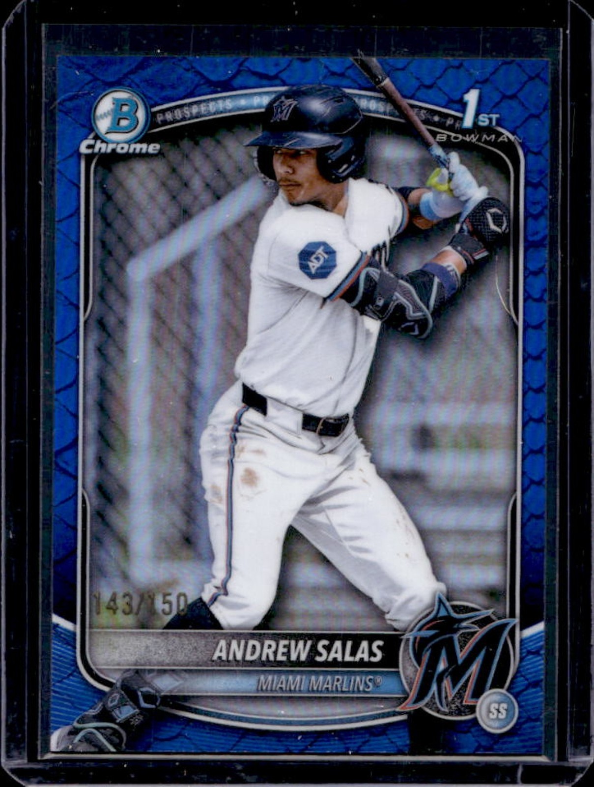 2025 Bowman Chrome Andrew Salas Reptilian Blue Refractor 1st Prospect #143/150