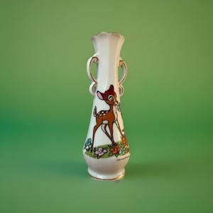 Vintage Walt Disney Productions Bambi And Flowers Bud Vase