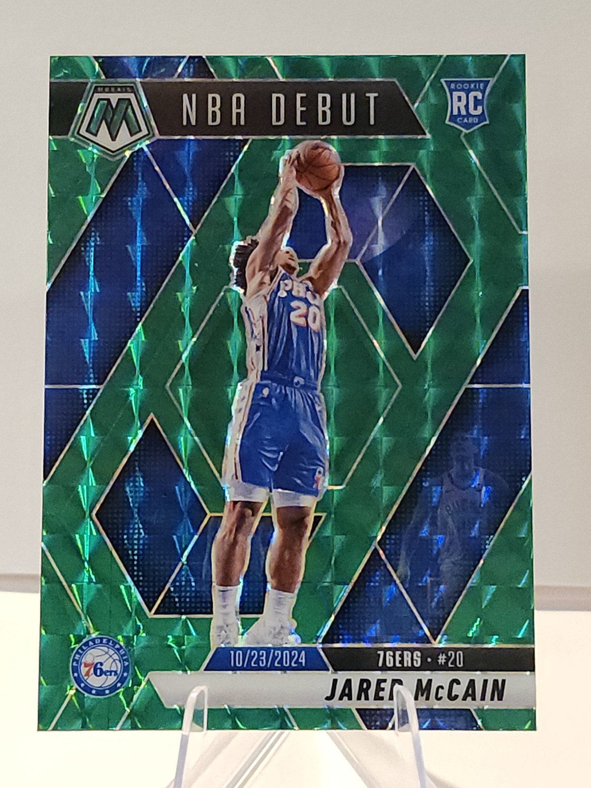 2024-25 Mosaic Jared McCain Green Mosaic NBA Debut #263 RC Philadelphia 76ers