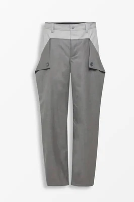 Pantalon Burberry en laine à jambes larges à panneaux - taille 50 (Made in It... - Photo 1/4