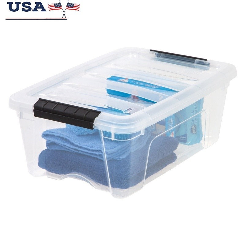 Stackable Plastic Storage Bins with Lids for Home and Office Organization-image