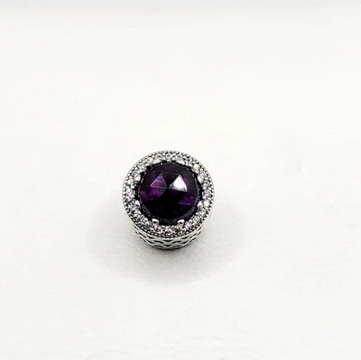 Authentic Pandora S925 Silver Purple Radiant Hearts CZ Charm 791725NCC