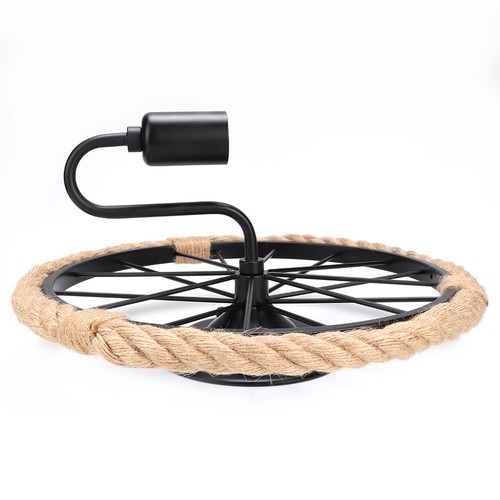 85-265V E27 LED American Retro Style Round Shape Hemp Rope Wall Light For Bal CS - Picture 5 of 12
