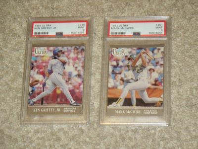Ken Griffey Jr. Mark McGwire 1991 Fleer Ultra #336 #251 HOF PSA 9 MINT LOT