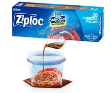 Ziploc Gallon Freezer Bags – 28-Count, Stay-Open Stand-Up Design, BPA-Free Home