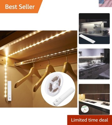Versatile 3.2FT Motion-Sensor LED Strip with 3 Modes   Ideal for Home Lighting
