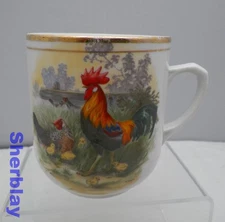 VINTAGE HASSENPFLUG ROOSTER  PORCELAIN MUG Coffee Cup  1950