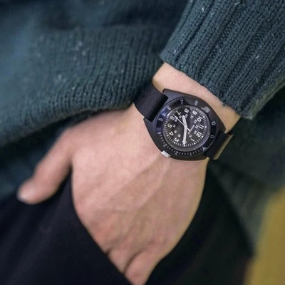 BENRUS TYPE-III BLACK Military Watch for Men, Military Watch for