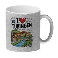 I Love TüBingen Glitzer-Kaffeebecher Mit SehenswüRdigkeiten