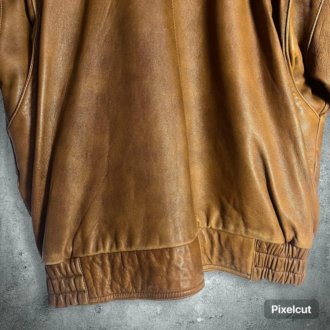 A2 Map Pattern Flight Jacket L Sheep Leather Agin… - image 8