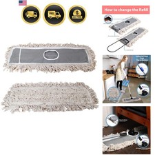 2 Pack of 24 Cotton Refills for Industrial Class Floor Dust mop Series Can be...