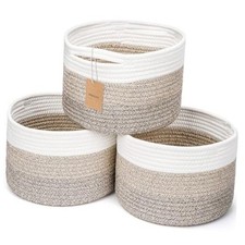 Small Rope Baskets for Storage, Baskets for Gifts Empty, Cute Mixed Brown-3PCS