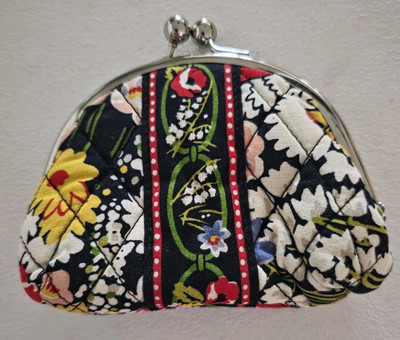 Vera Bradley Poppy Fields Double Kiss Change Quilted Purse New