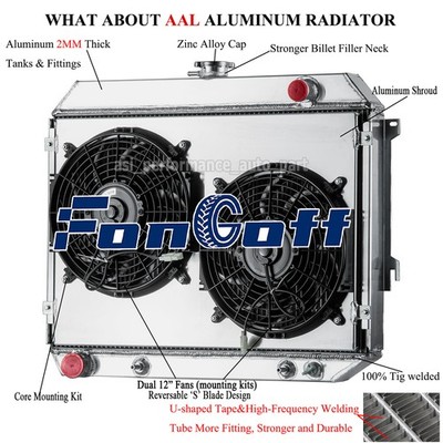4 Row Aluminum Radiator+Shroud Fan Fit 70-74 Plymouth Barracuda Dodge Challenger