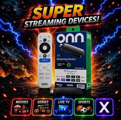 ONN UNLOCKED 4K Media Streaming Device Media Player 