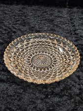 Vtg pink depression glass candy dish 7  Dia x 1.25  High Diamond Pattern 75-16