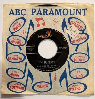 THE IMPRESSIONS {Northern Soul 45} I'M SO PROUD / I MADE A MISTAKE   hear
