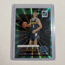 Christian Braun 2022-23 Panini Donruss Holo Green Laser #221 Rated Rookie (RC)