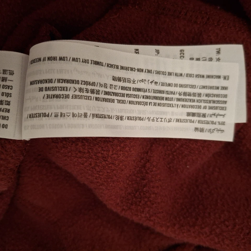 Sudadera con capucha Hollister grande borgoña de piel sintética bordada Y2K Preppy Foto 3 de 4