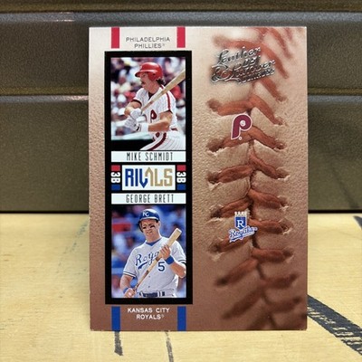 2005 Donruss Leather Lumber Mike Schmidt George Brett /2000 Rivals Card R-21 