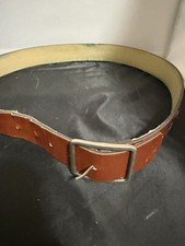 Vintage Brown Leather Floral Embroidered Belt Boho Western
