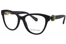 Swarovski SK2004 1001 Eyeglasses Frame Women's Black Full Rim Round Shape 54mm