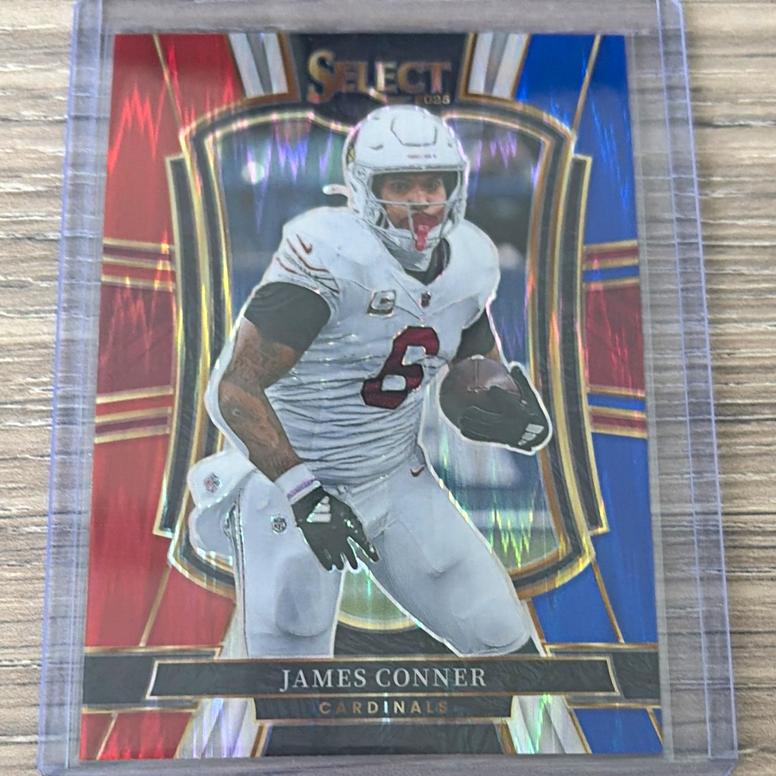 2025 Panini Select James Conner #123 Premier Red Blue PrizmArizona Cardinals NFL