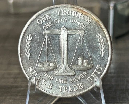 VINTAGE CRABTREE MINT SILVER TRADE UNIT - ONE TROUNCE FINE SILVER