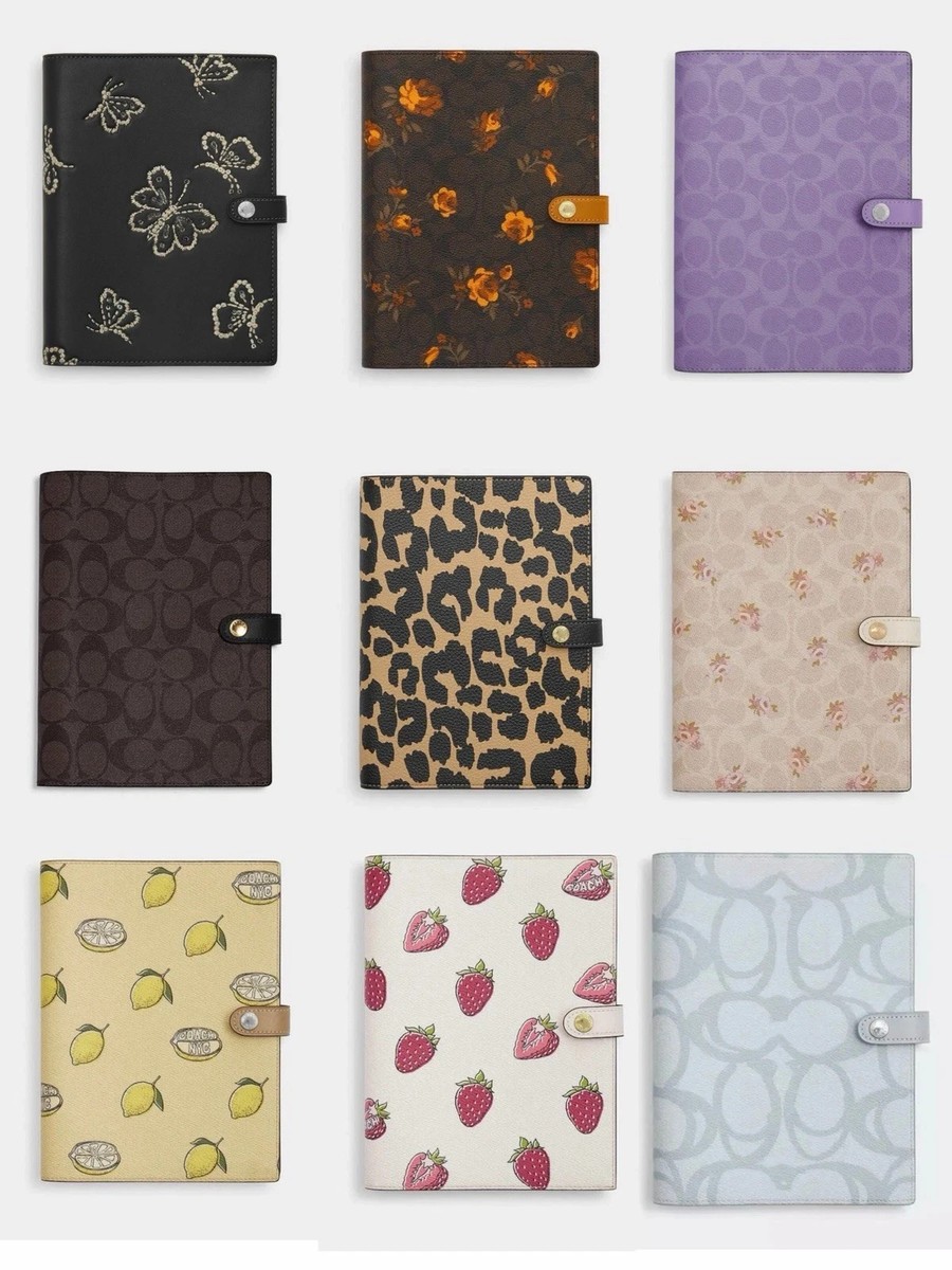 NWT Coach Notebook In Signature Canvas with strawberry/floral