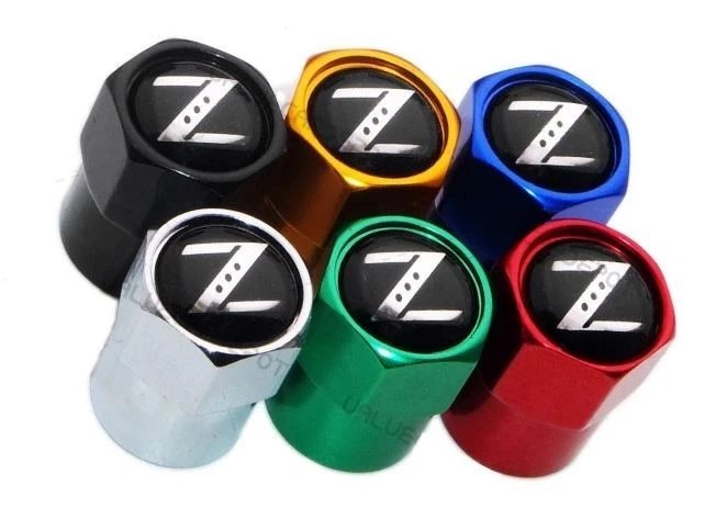 Compatible with Nissan Z 4Pcs Tire Valve Stem Caps Silver Anodized Aluminum Set - Image 3 of 4