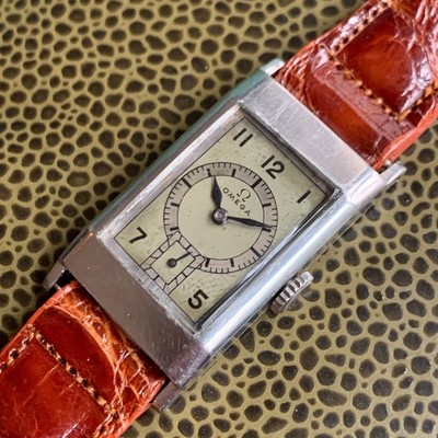 theo テオ Ayunan col.17 1936 Omega Cal. T17 Sector Dial Stainless Steel Rectangular