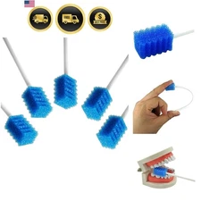Oral Care Swabs Disposable Blue 100 Counts Soft Latex Free Mouth Swabs