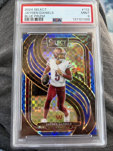 2024 Panini Select - Premier Level Jayden Daniels #112 Blue Prizm /175 PSA 9