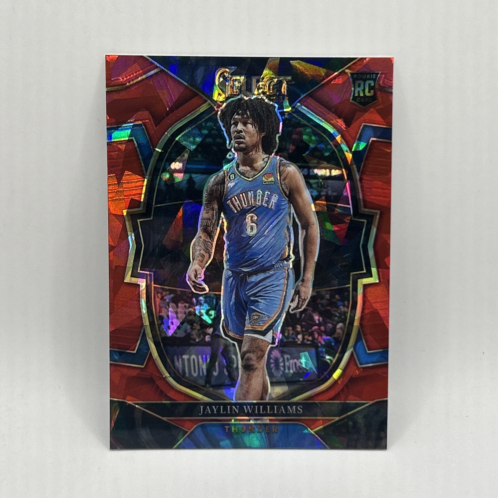 Jaylin Williams Rookie Red Cracked Ice Prizm 2022-23 Panini Select Basketbll #99