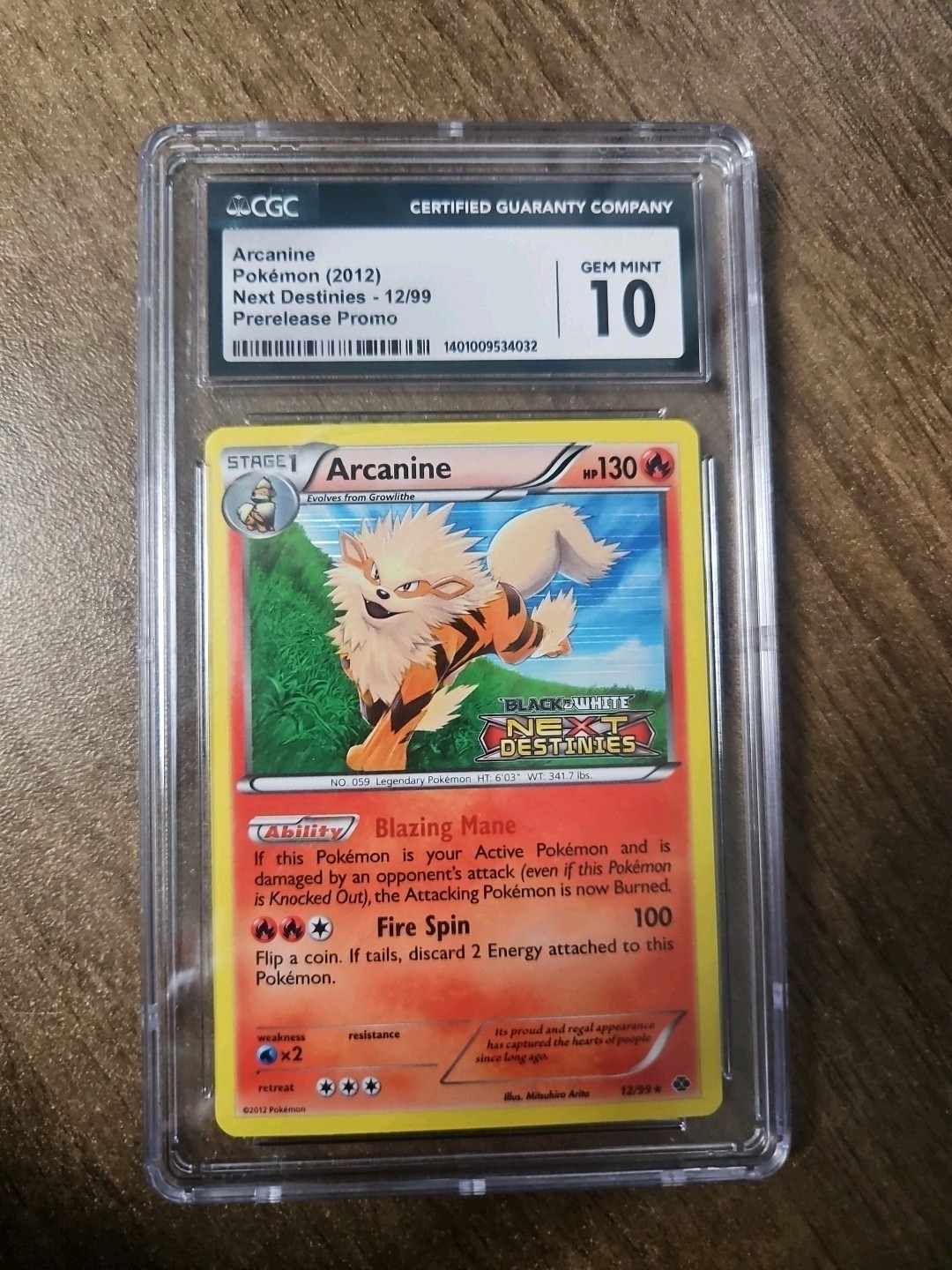 Pokemon 2012 Black White Next Destinies #12/99 Arcanine Prerelease Promo LP