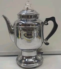 Vintage  La Belle Silver Co Coffee Percolator Rare Green Glass top(Pre Owned)