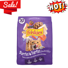 Purina Friskies Surfin and Turfin Dry Cat Food Chicken Seafood Beef 30 lb Bag 1.10 per pound