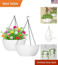 13 inch 2Pack Large Hanging Planters for Outdoor Indoor Plants with Drainage ...