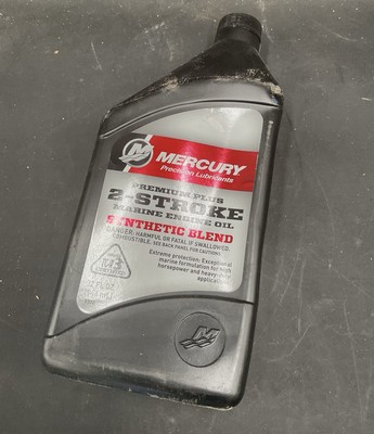 MERCURY,PREMIUM PLUS 2-STROKE MARINE ENGINE OIL,SYNTETIC BLEND;P/N 858026Q01.