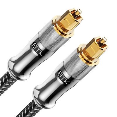 EMK Optisches Audio-Kabel Digital, Toslink Kabel, Spdif Kabel, Silber, 3M Länge