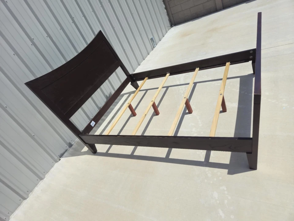 Cama trineo Ethan Allen Horizons Queen ceniza #28-5640 #282 acabado cañón EXCELENTE ESTADO Foto 2 de 4