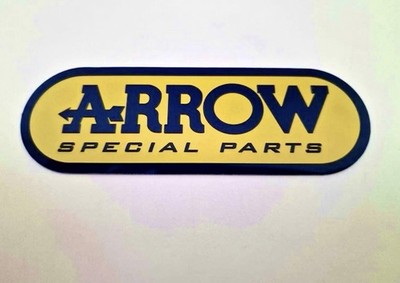 NEU APRILIA RS 125 - ARROW AUSPUFF SCHALLDÄMPFER METALL KLEBEEMBLEM / LOGO