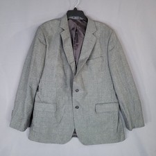 Stafford Jacket Men's 44R Gray Plaid Wool Blend Classic Fit Travel Blazer