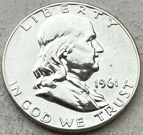 1961 Proof Franklin Half Dollar 90% Silver-INV#8498