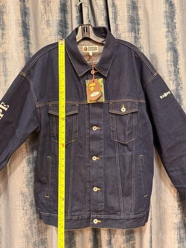 BAPE Multi Motif Loose Fit Denim Jacket Indigo Men's -L image 7