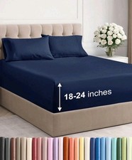 Extra Deep Pocket King Sheets - 4 Piece Breathable Cooling Bed Sheets - Hotel